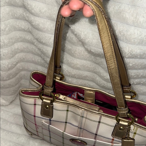 Coach Peyton Tattersal Tote, 2014 EUC - Picture 7 of 15